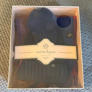 Nanette Lepore Black Hat with Pom-Pom